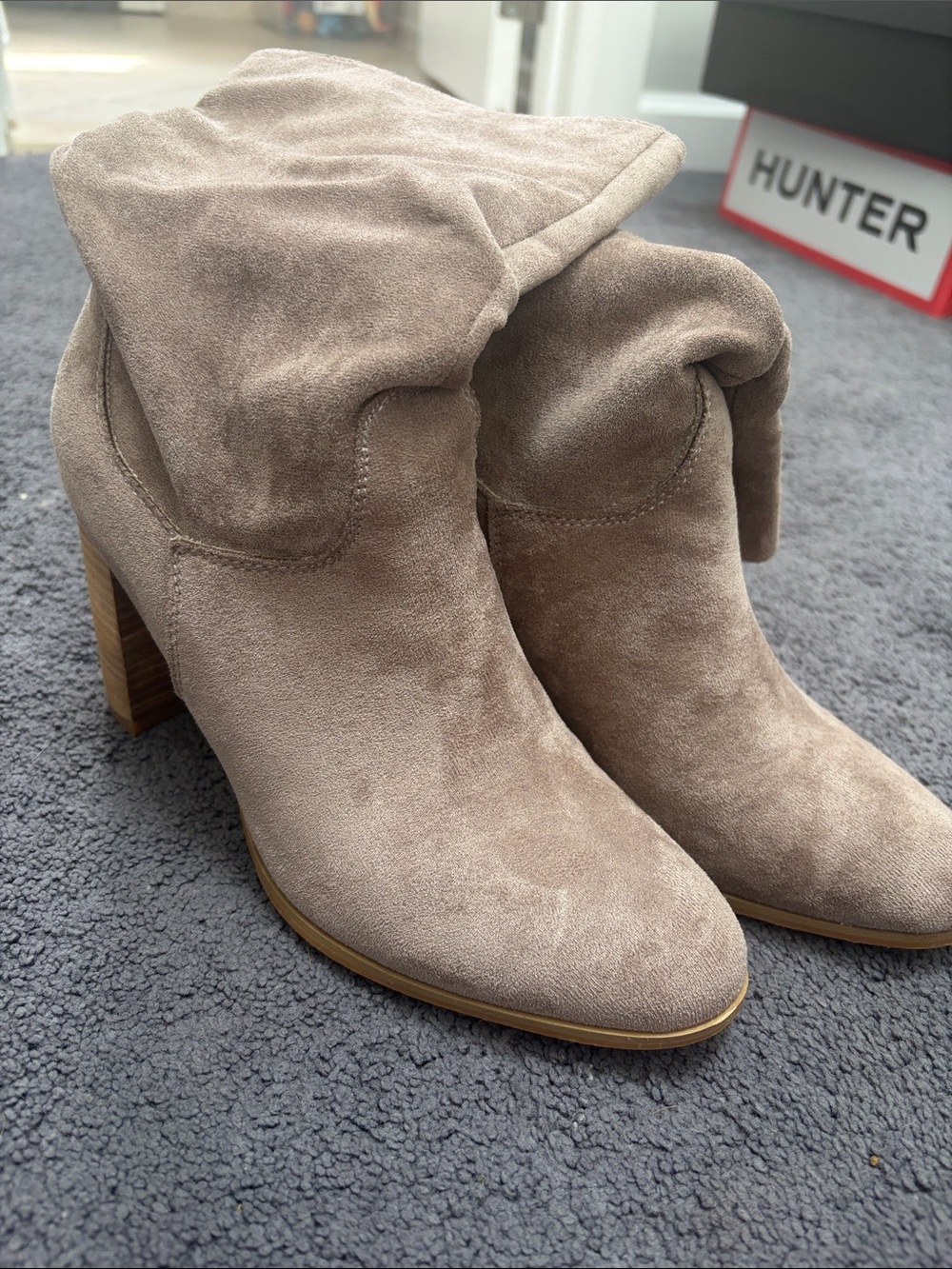 Suede Ankle Boots in Taupe - Women